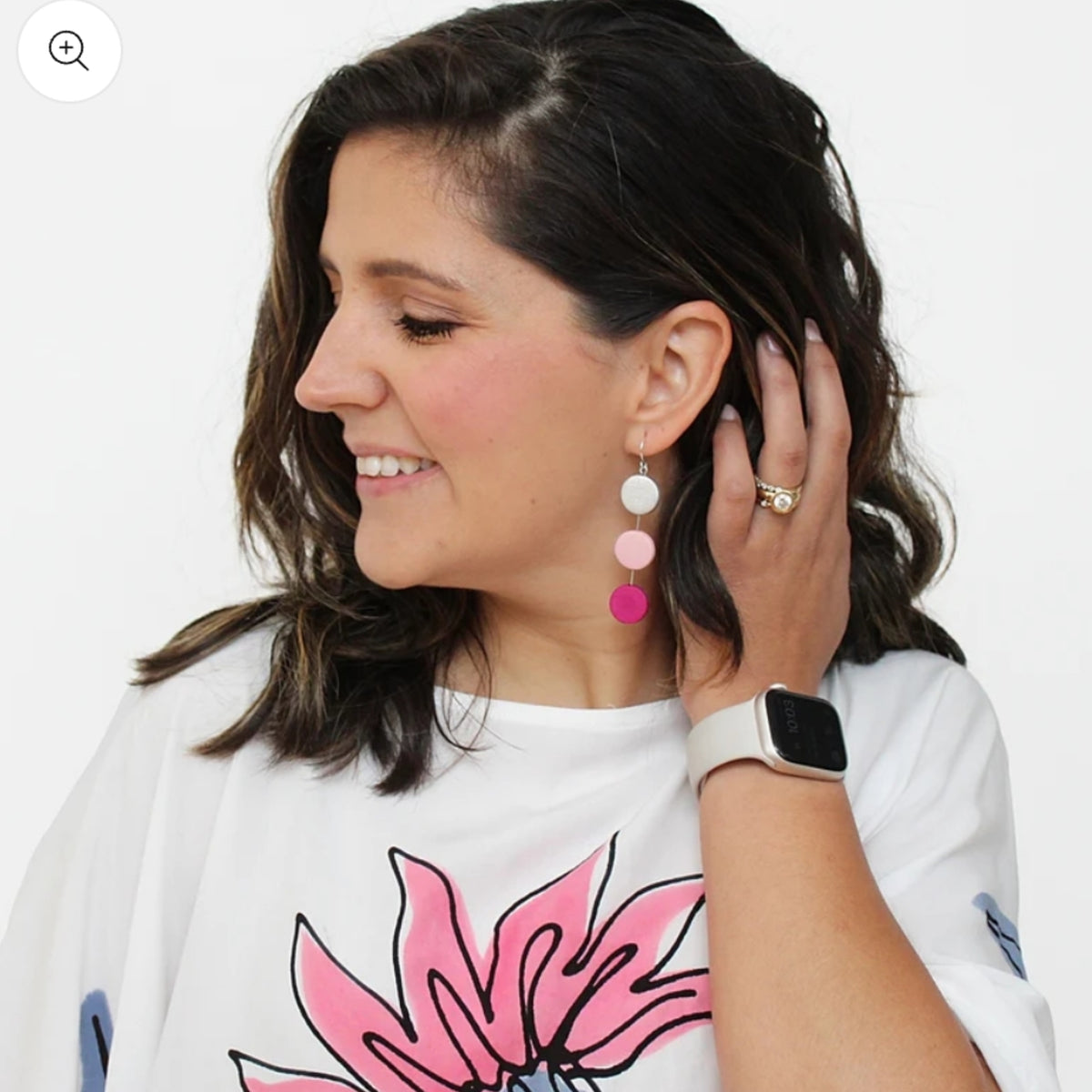 Pink Ashlyn Dangle Earrings by Sylca