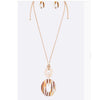 Tri Oval Geo Long Necklace Many Colors