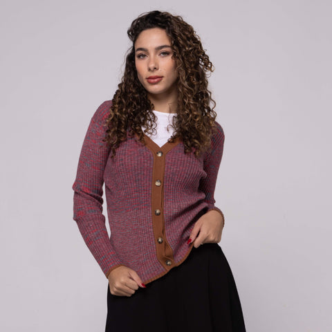 Heathered Ribbed Cardigan