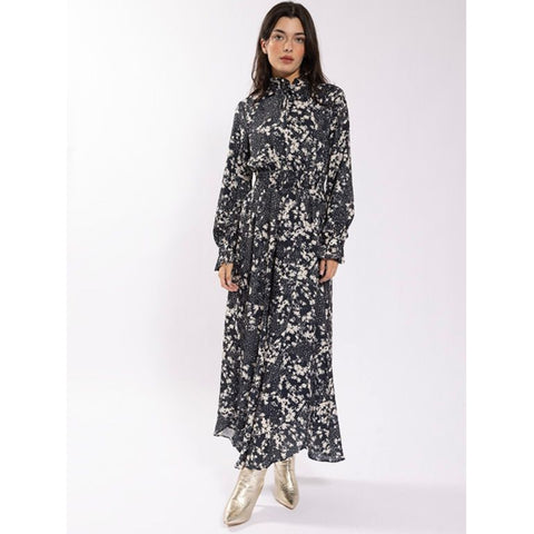 Smocked Waist Print Dress Maple & Cliff