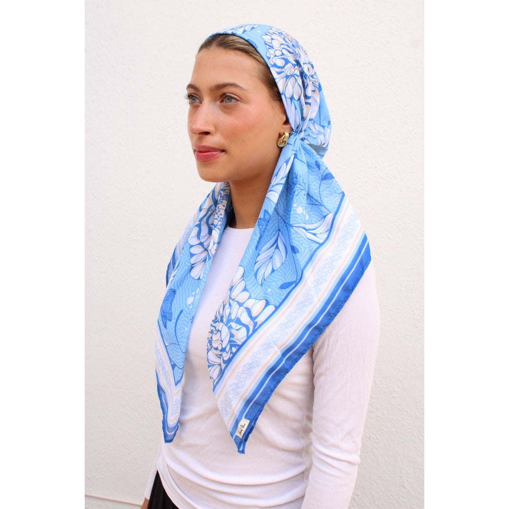 Santorini Sky Headscarf SB – The Mimi Boutique