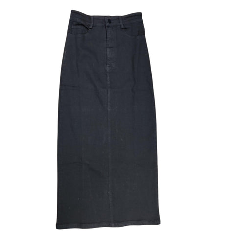 Straight Basic Denim Skirt Black - The Mimi Boutique