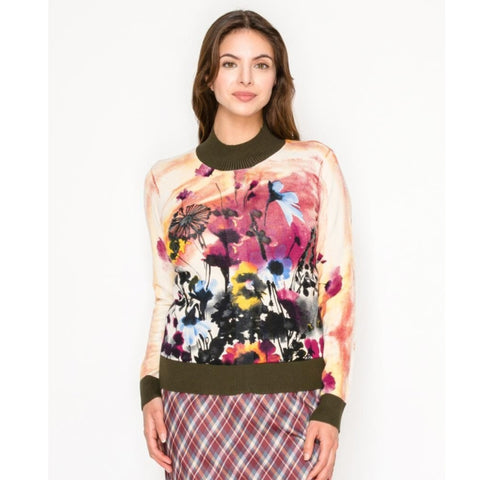 Vibrant Fuchsia Multi Color Sweater