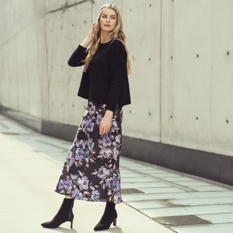 Cosmo Slip Skirt Lilac Floral