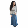 Light Blue Acid Wash Double Pocket Midi Skirt