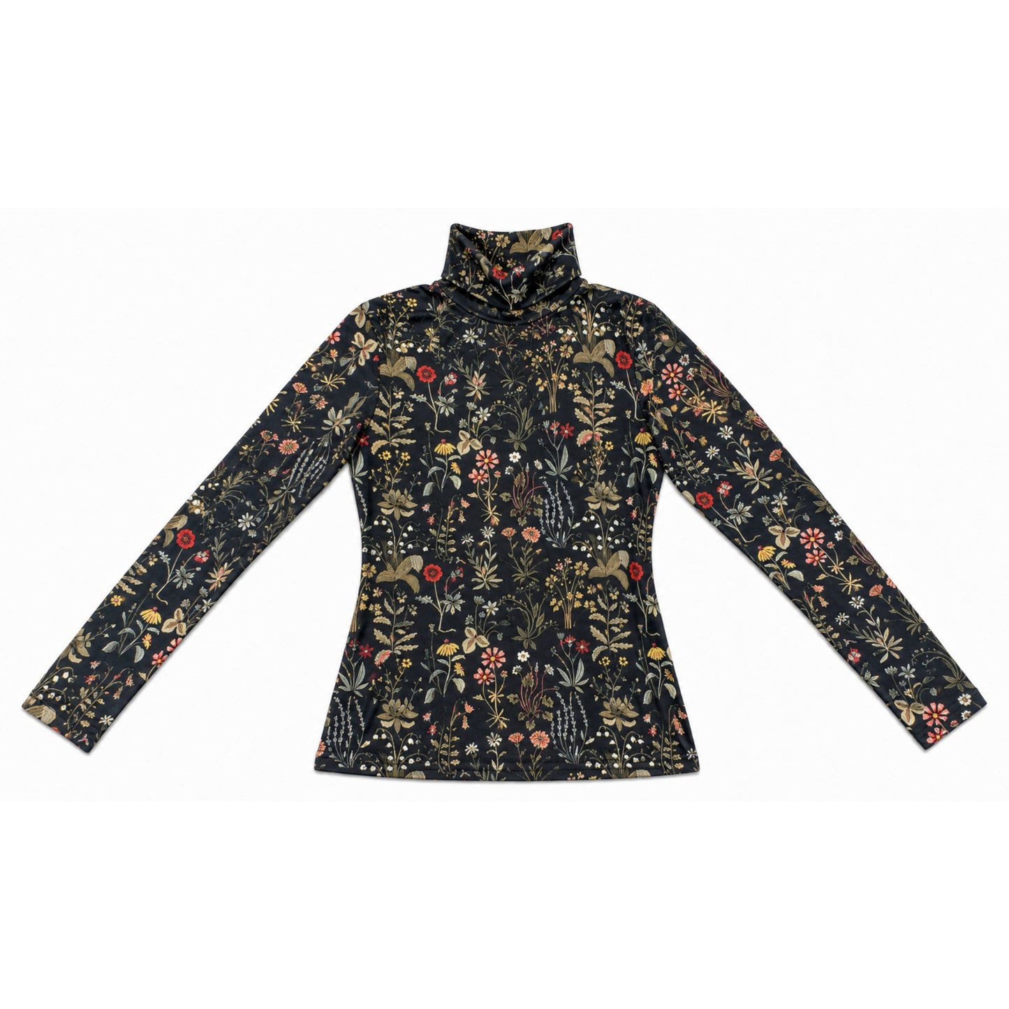 Autumn Wildflower Printed Mockneck