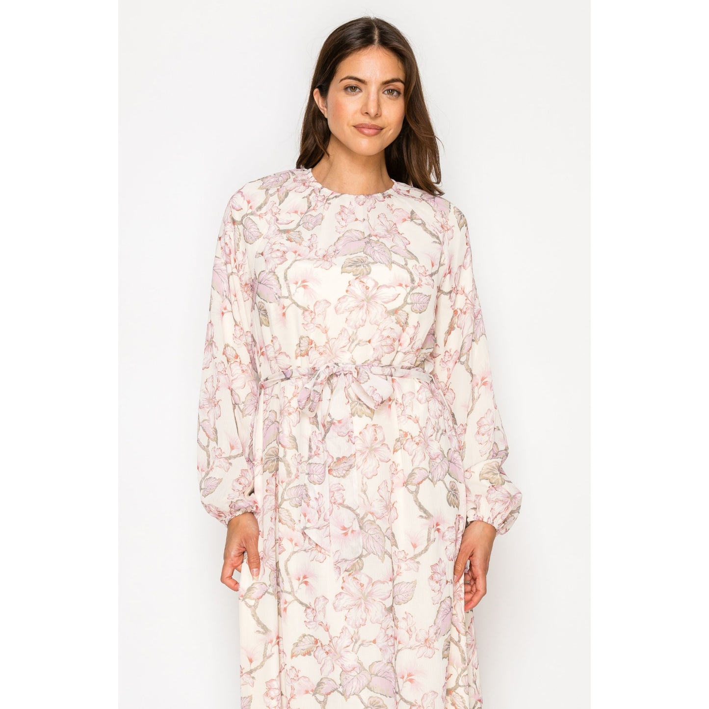 Lena Pink Floral Dress