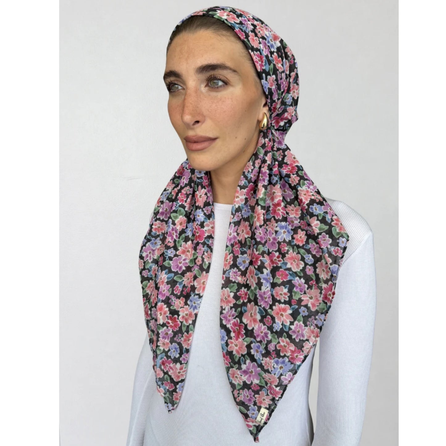 Ditsy Noir Headscarf SB