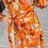Gato Recato Printed Orange Dress