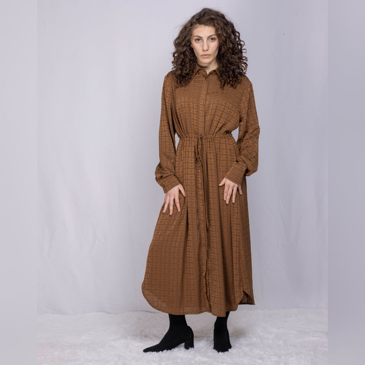 Andrea Brown Tone On Tone Dress