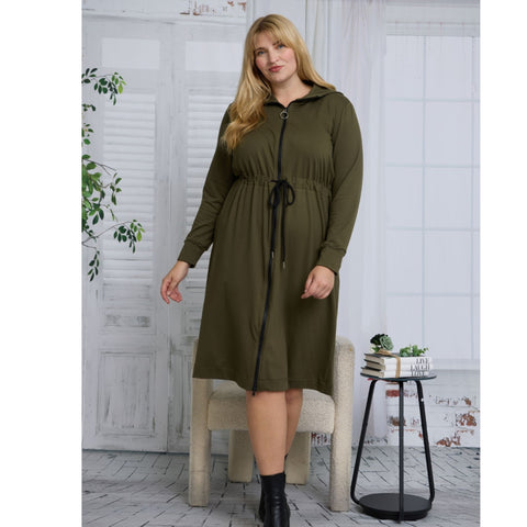 Plus Rhea Olive Dress