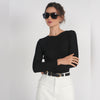 Black L/S V-Neck Tee Adina LV - The Mimi Boutique