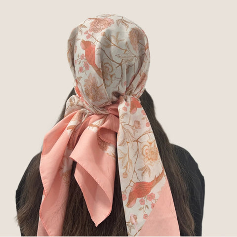 Vintage Peach Plume Headscarf Valeri Many Styles