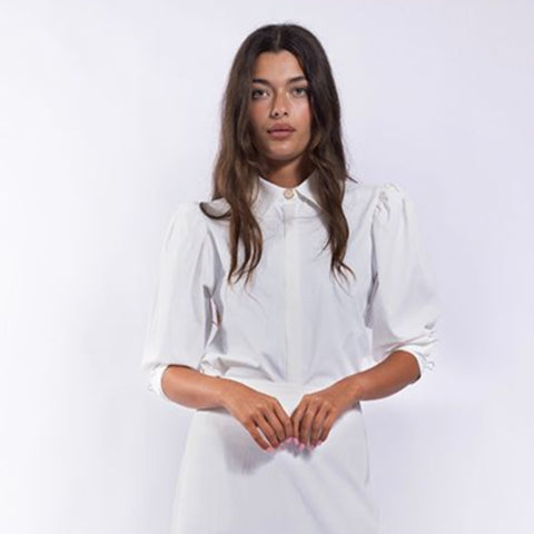 Puff Sleeve Cropped Blouse