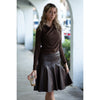 Chocolate Drop Hem Leather Skirt Adina LV