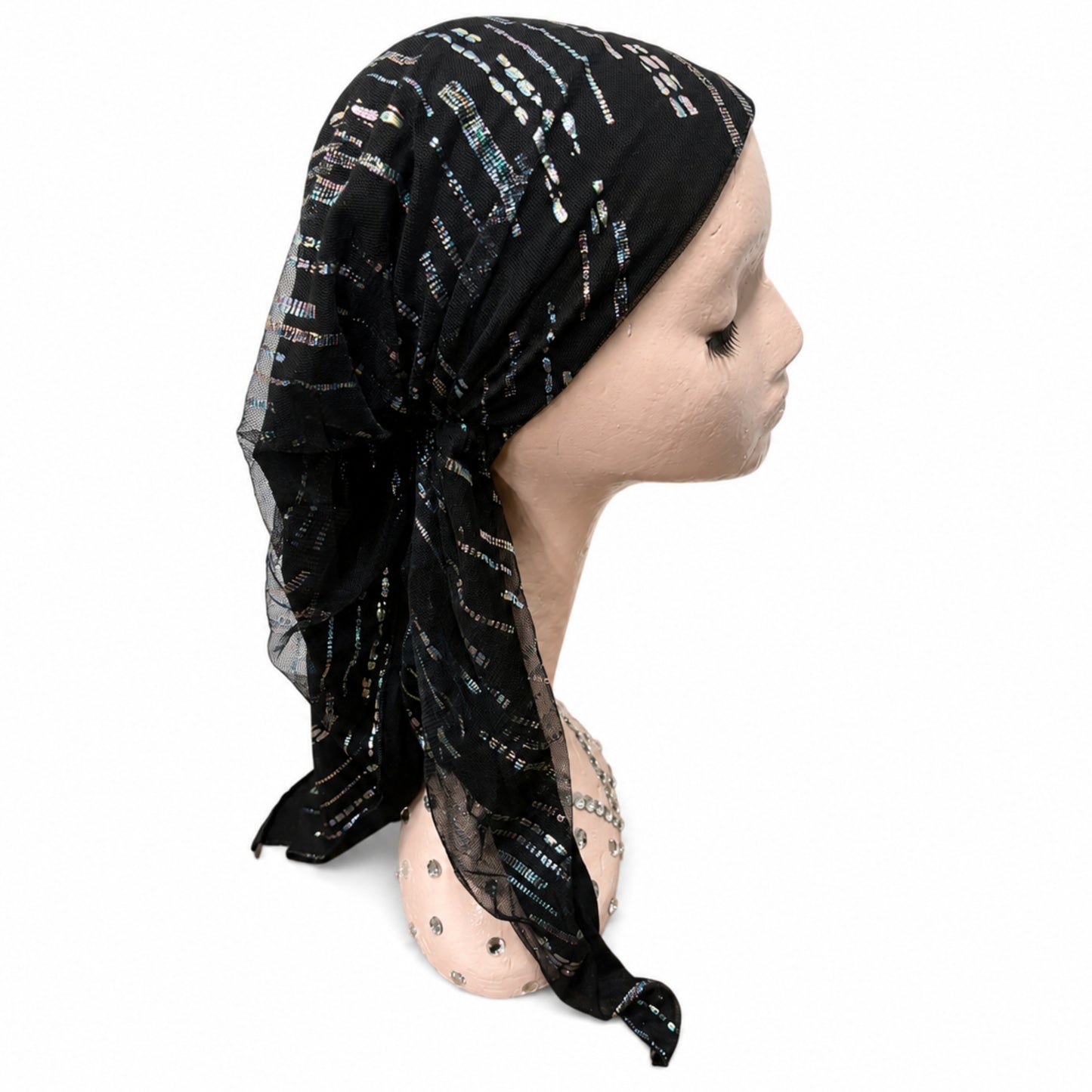 Mesh Lines Pre-Tied Scarf Atifa