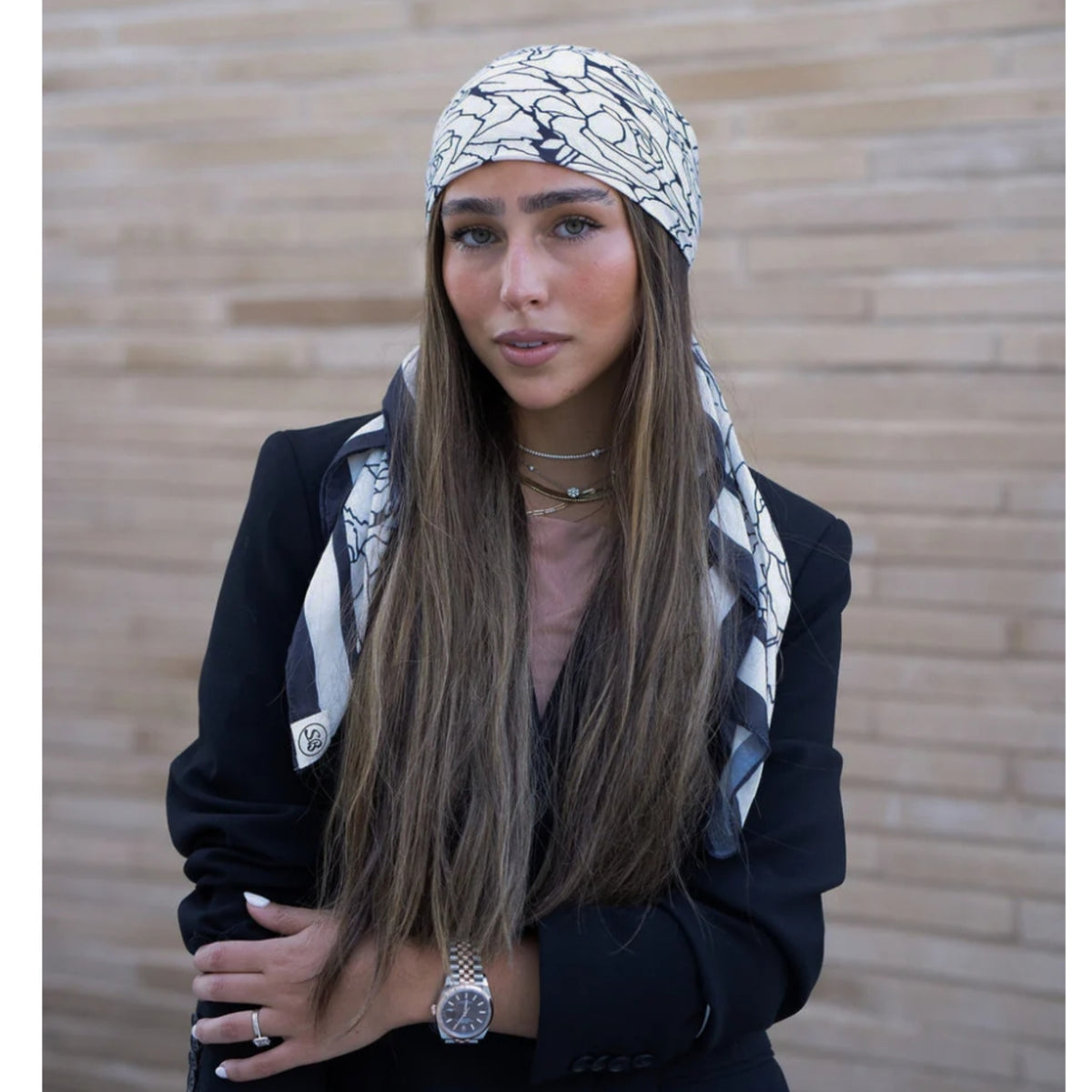 Cream Rose Headscarf SB