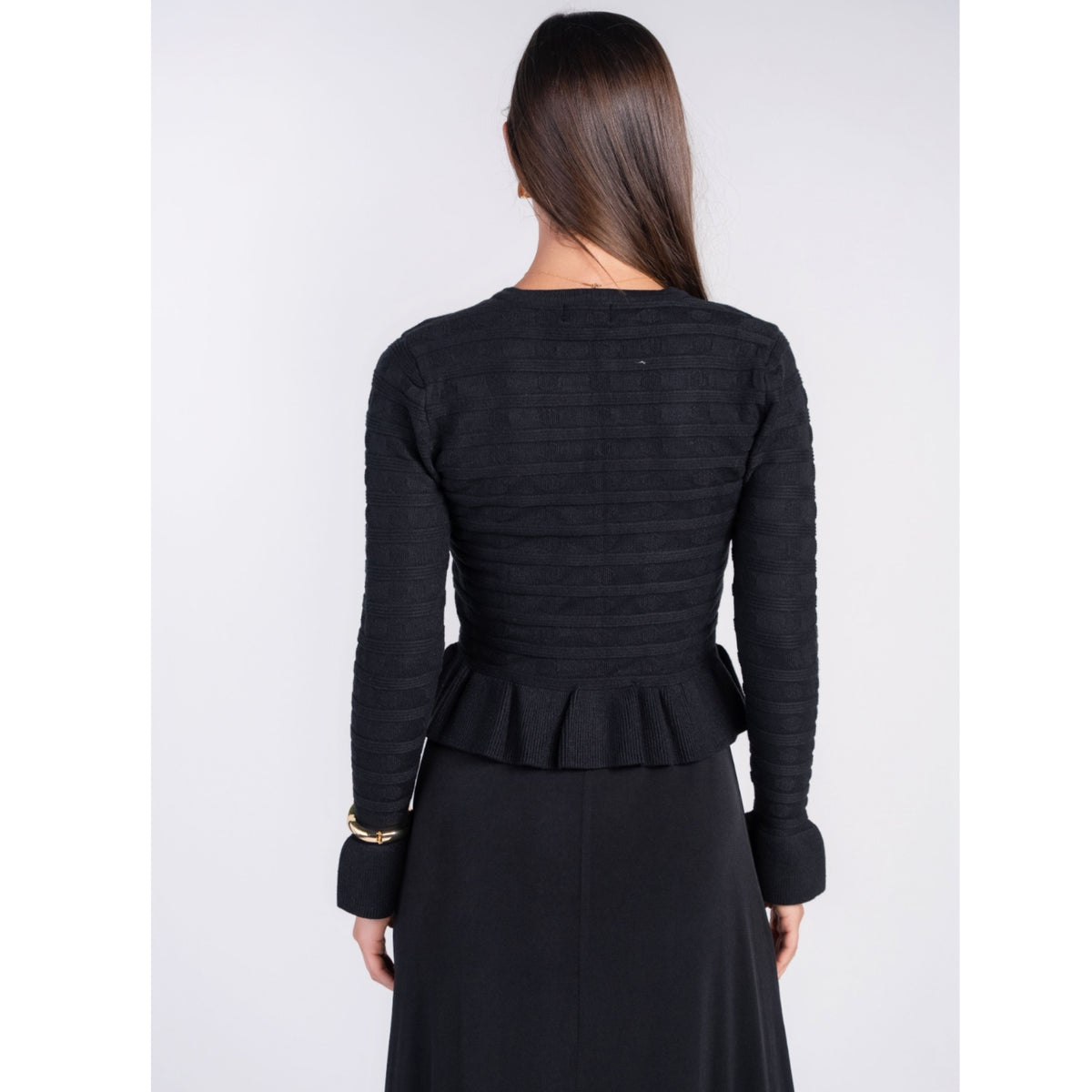 Peplum Cardi Black