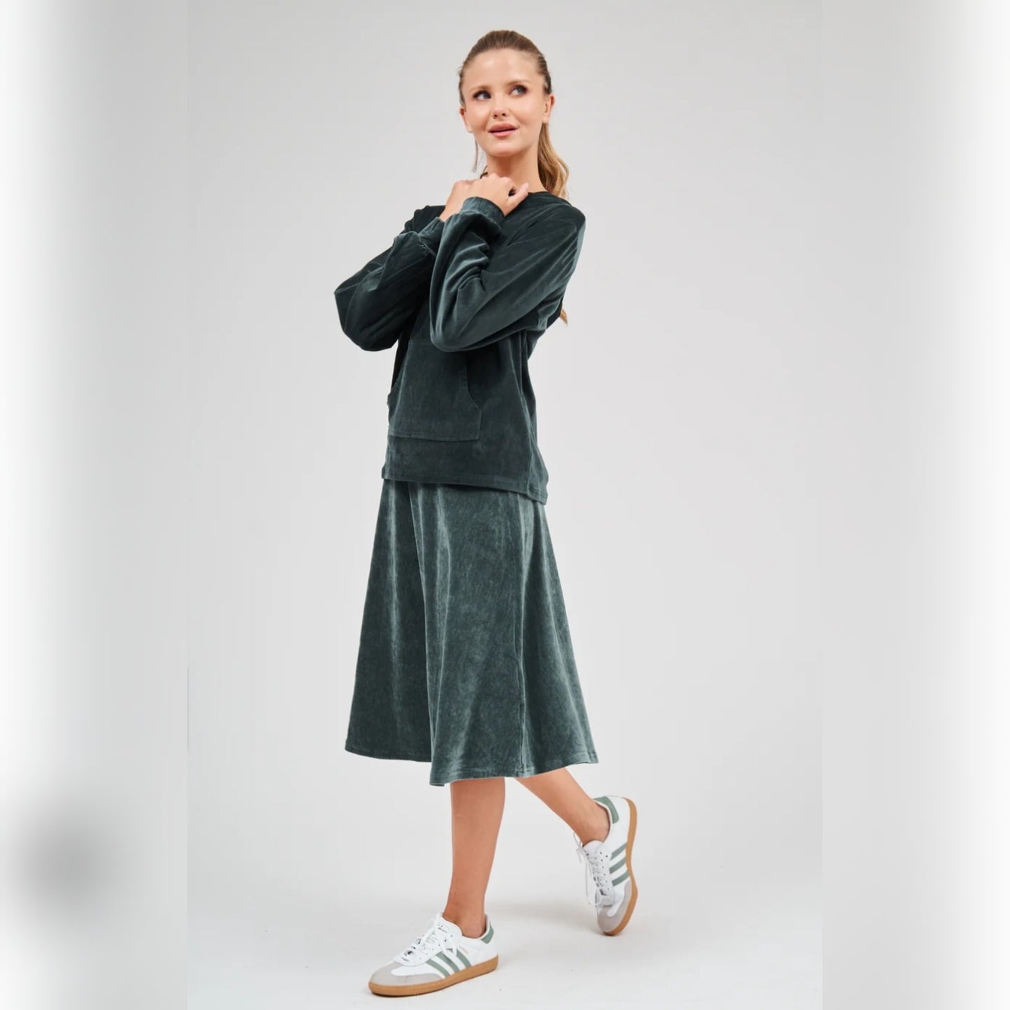 Velvet Shishi Skirt Jewel Teal DF