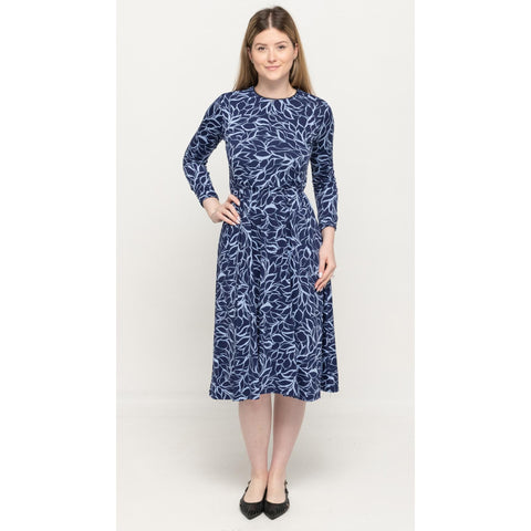 Everything Dress Blue Leaves