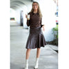 Chocolate Drop Hem Leather Skirt Adina LV
