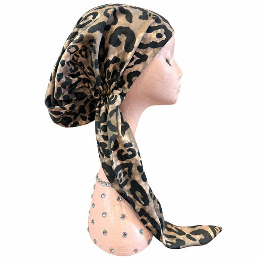 Monochrome Cheeta Pre-Tied Headscarf