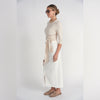 Contrast Pocket Midi Skirt White Denim Adina LV - The Mimi Boutique