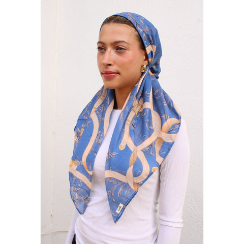 Slate Blue Chains Headscarf SB