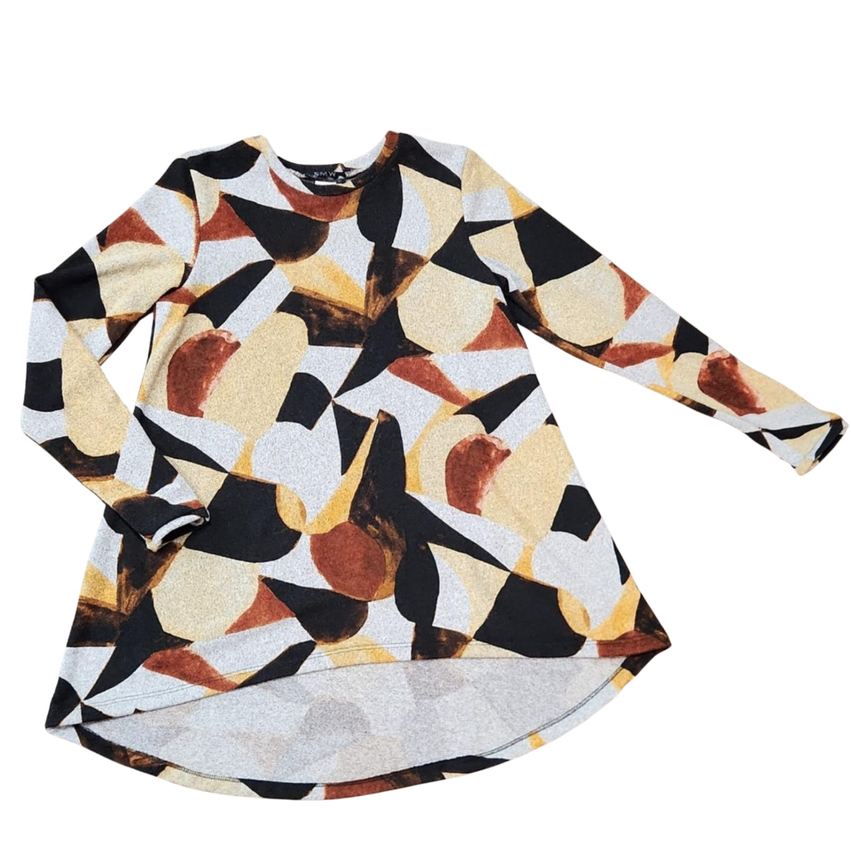 Sweater High Low Top Abstract Geo KMW - The Mimi Boutique