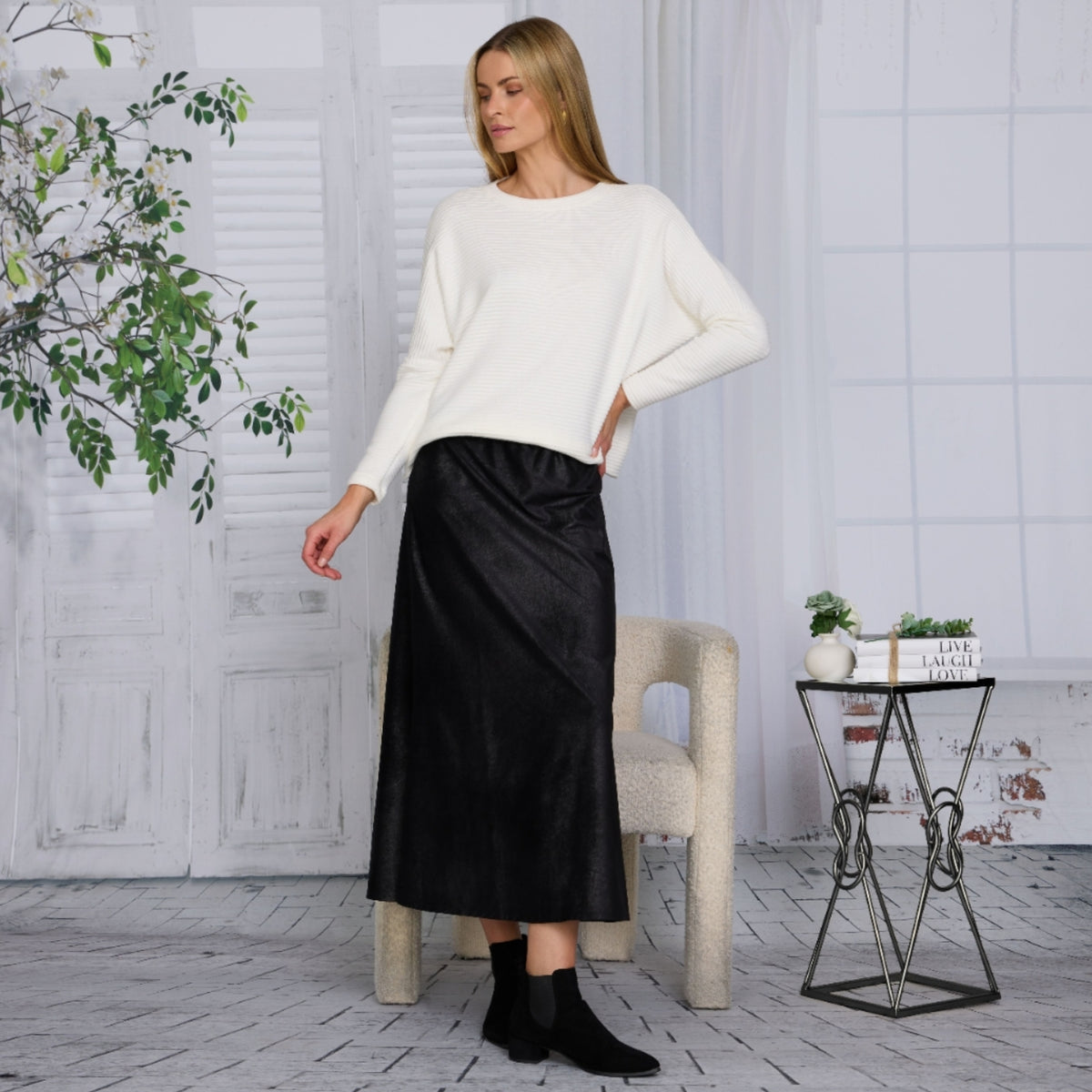 Black Cosmo Distressed Skirt