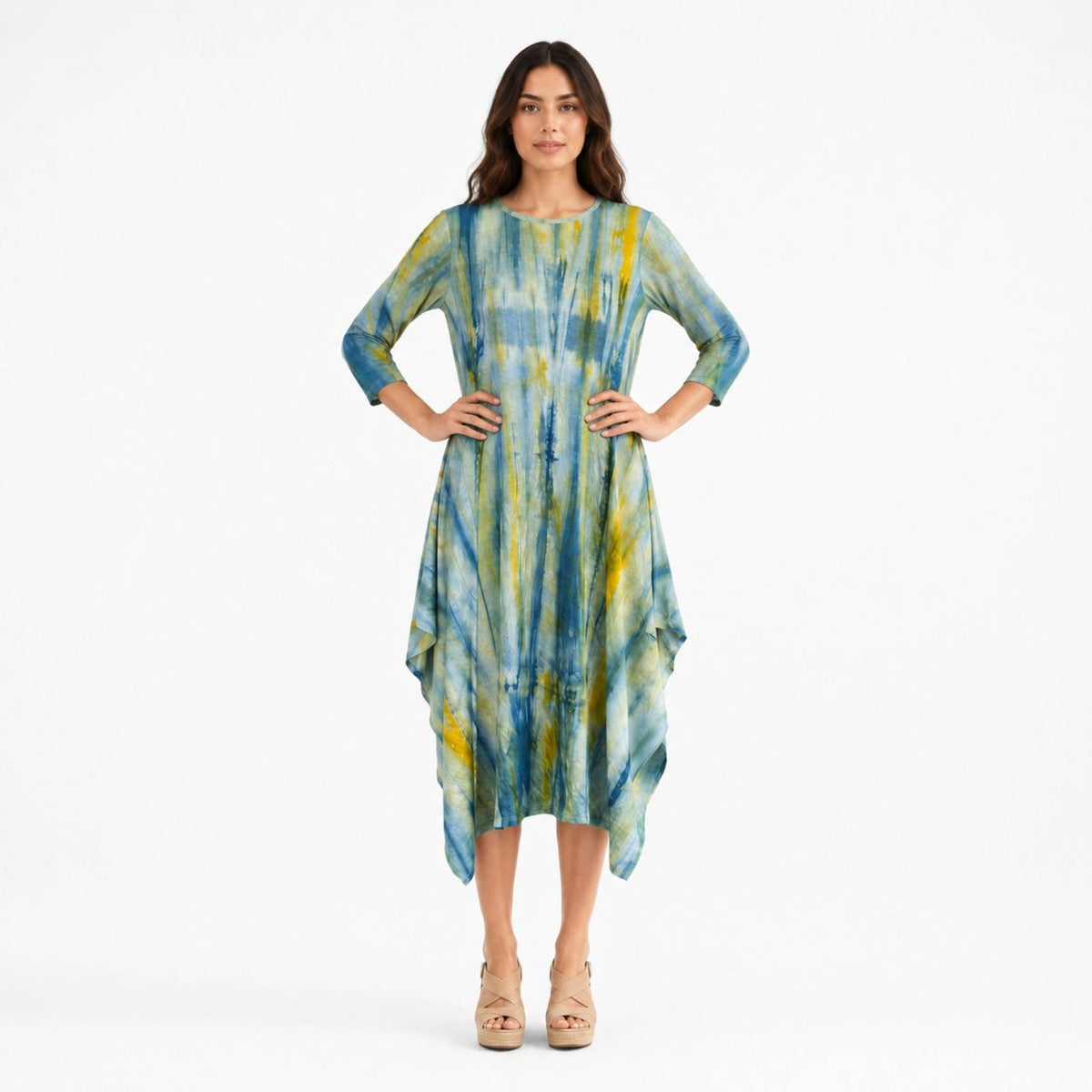 Georgiana Dress Green Tie Dye