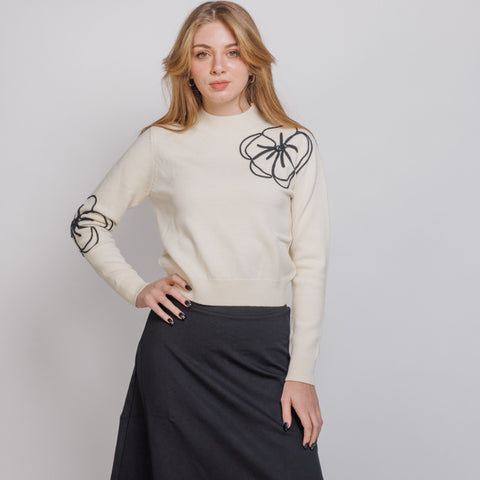 Flower Outline Sweater