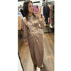 Assymetrical Satin Ice Mocha Print Dress