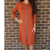 Rust Sweater Zip Dress KMW