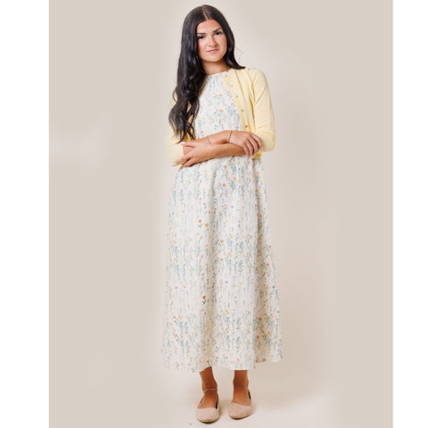 Tan Floral Embroidered Jumper Lilac Teen - The Mimi Boutique