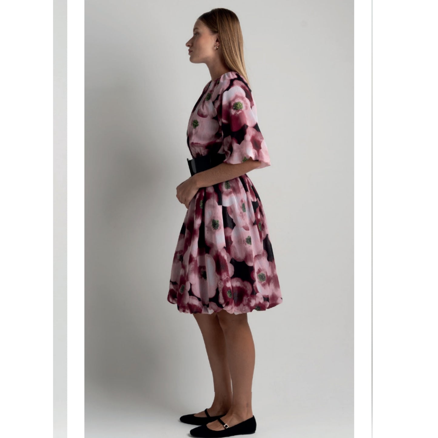 Shimmer Floral Print Bubble Dress Touch - The Mimi Boutique