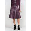 Eggplant Drop Hem Leather Skirt Adina LV
