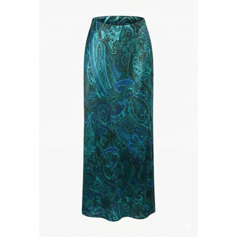 Turquoise Satin Skirt OC