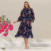 Brianna Dress Plus Navy Floral