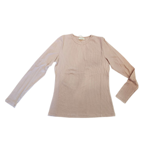 Dark Tan Micro Ribbed Crew Neck Tee