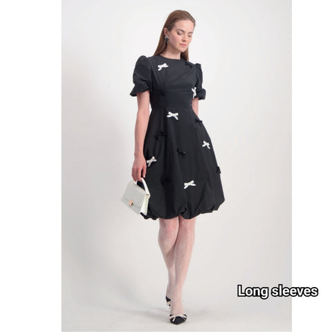 Beaded Bow Applique Dress