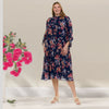 Brianna Dress Plus Navy Floral