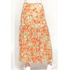 Tiered Orange Artsy Floral Skirt