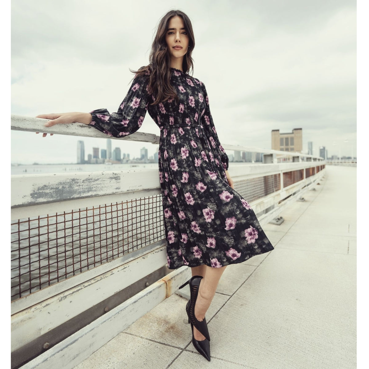 Jenna Plus Purple Floral Dress