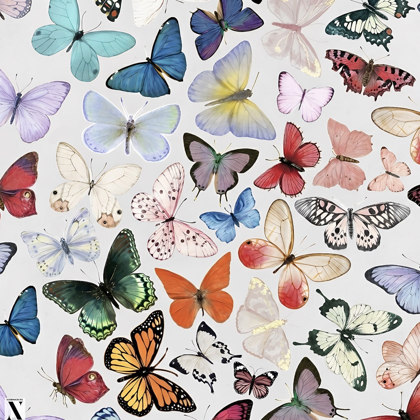 Silver Rainbow Butterfly Headscarf Nicsessories