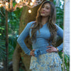 Faux Wrap Tee Blue
