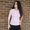 Pale Pink V Neck Microribbed Tshirt