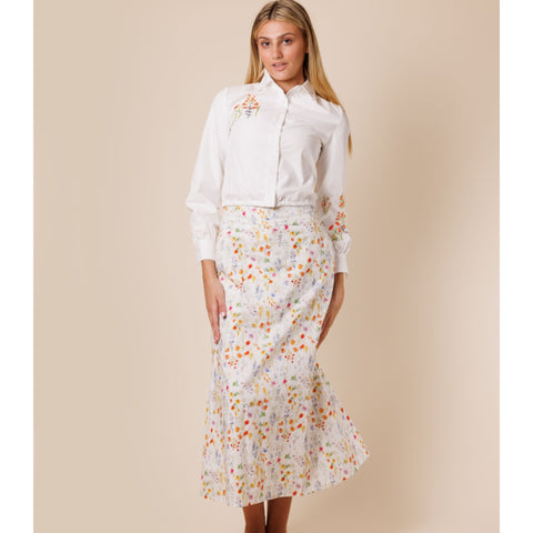 Orange Floral Skirt Lilac Teen - The Mimi Boutique