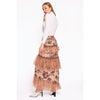 High Low Velvet Burnout Skirt Brown