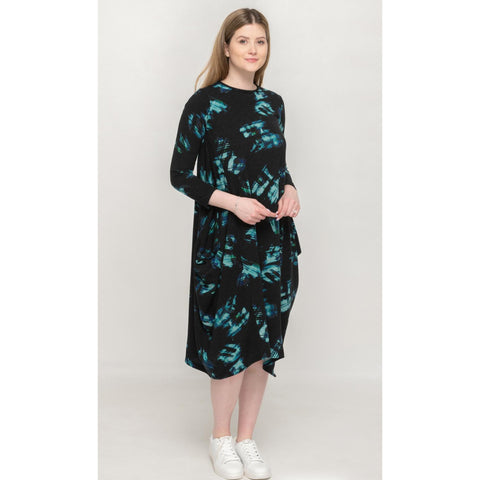 Georgiana Sweater Dress Black/Teal